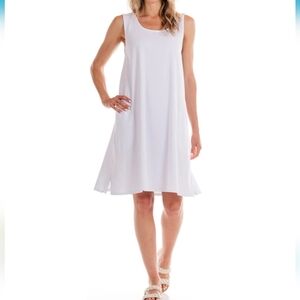 NWT Fresh Produce Sun Dress White 100% Cotton Made In USA Pockets
